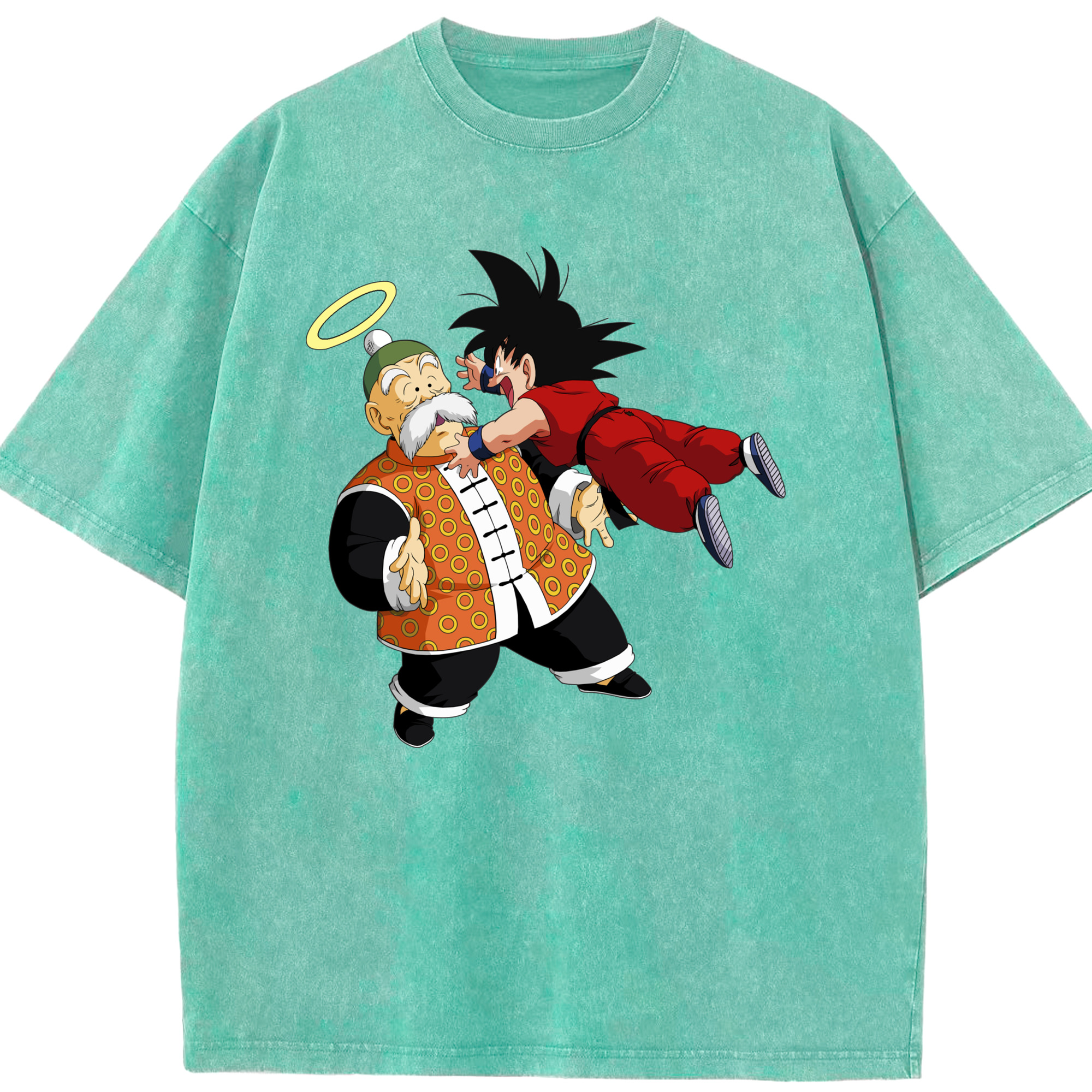 （画像用） ドラゴンボール 孫悟空（そん ごくう）Son Goku カカロット DRAGON BALL Kakarotto 綿100% ヴィンテージ風 半袖Tシャツ（フロントプリント）